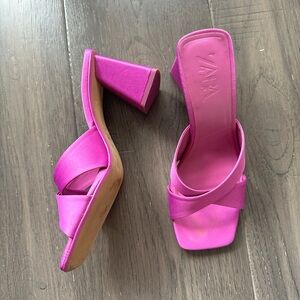 Purple Pink ZARA heeled sandals